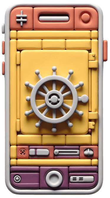 A model of a phone with a lock on it